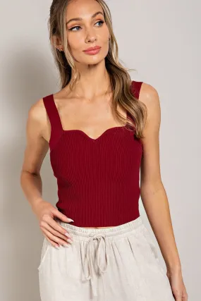 Penny Sleeveless Cami Top - Merlot