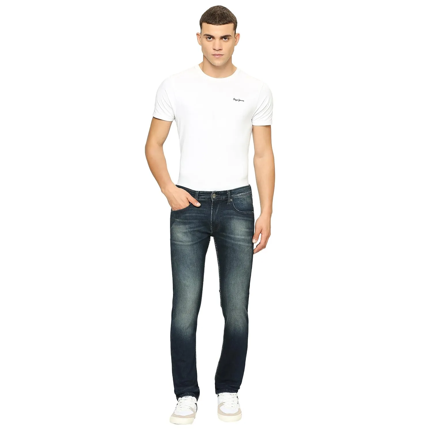 Pepe Jeans Men's Slim Jeans (Pm206829Q03_Dark Used_36), Dark Blue