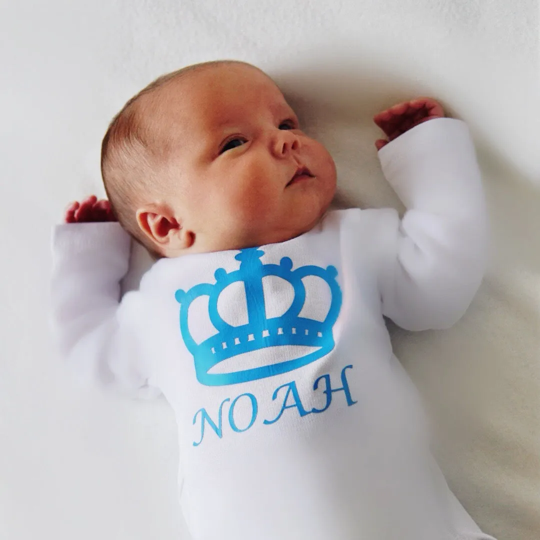 Personalised Baby Bodysuit-Crown