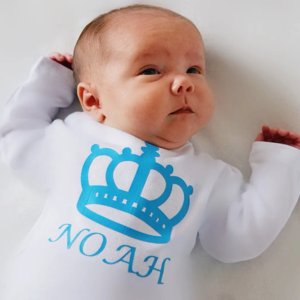 Personalised Baby Bodysuit-Crown