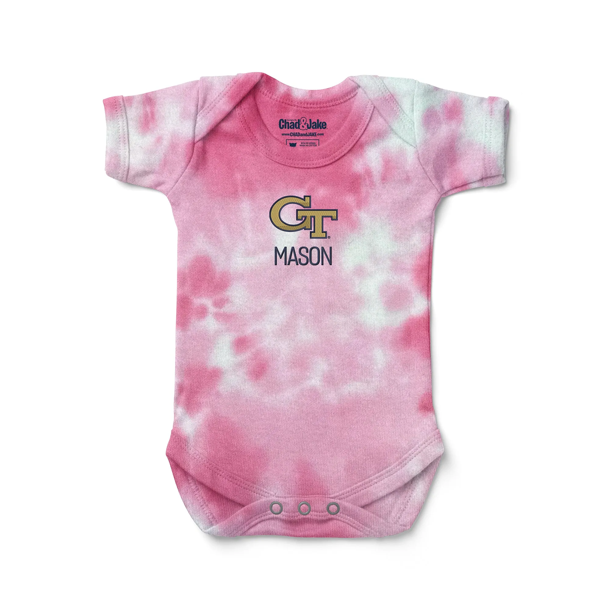 Personalized Georgia Tech Yellow Jackets Tie Dye Bodysuit