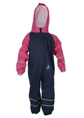 PU Splash Navy Pink All in One Rainsuit