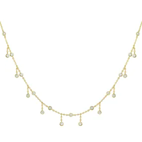 Rain Drop Choker Necklace With Crystals