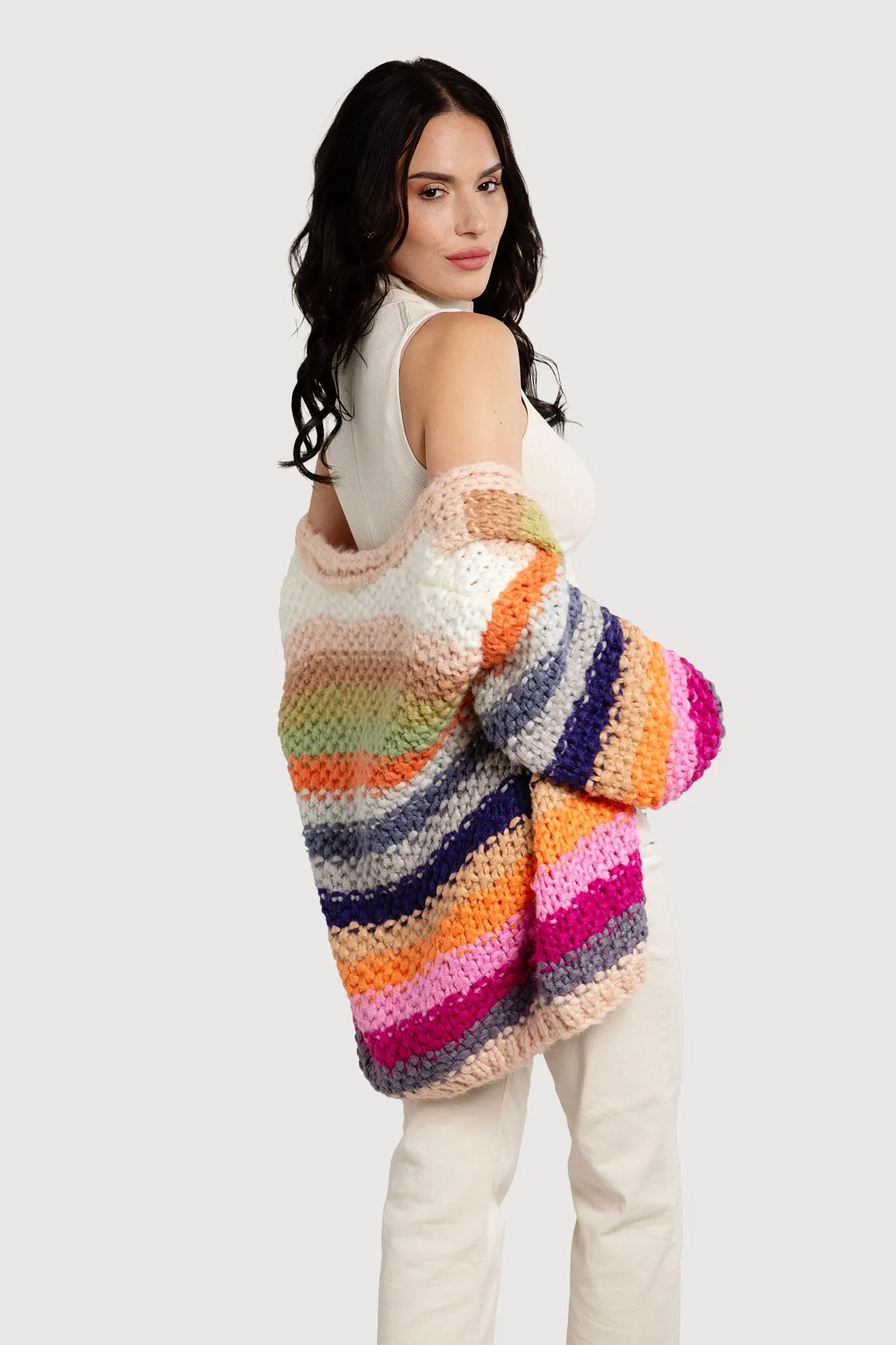 Rainbow Knitted Cardigan