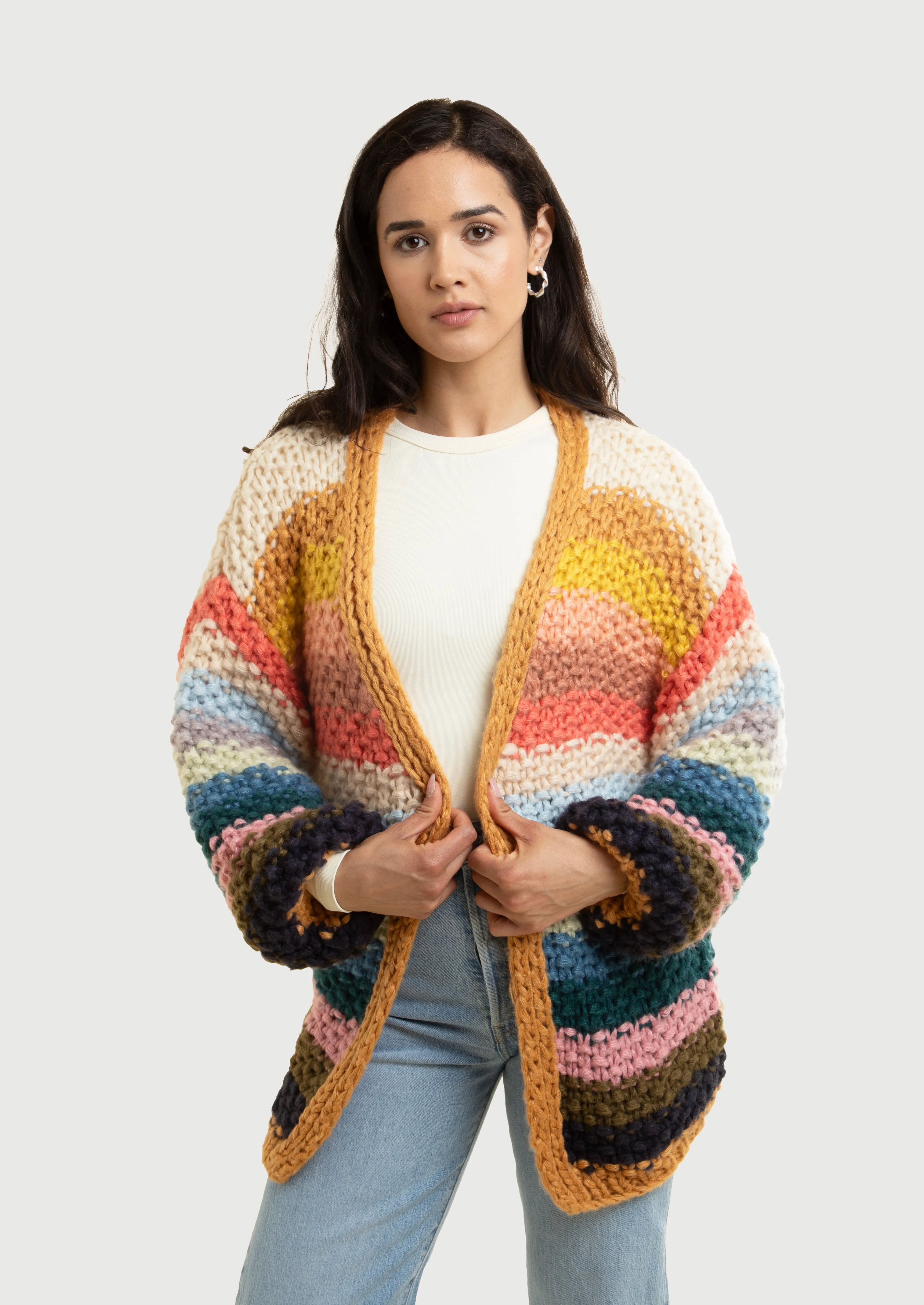 Rainbow Knitted Cardigan