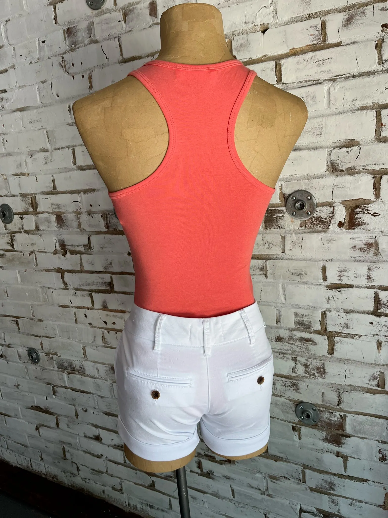 Reef Racerback Bodysuit in Coral