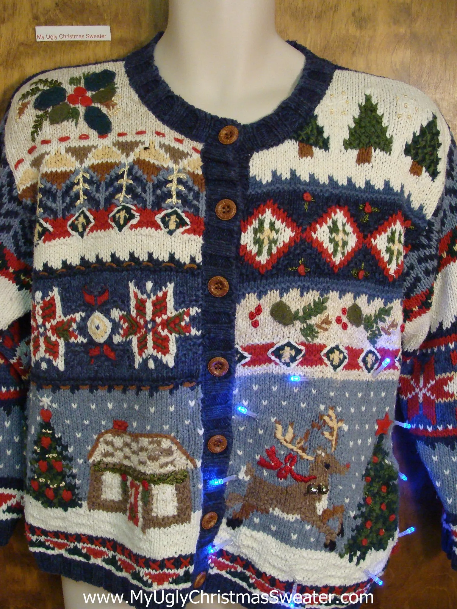 Reindeer in Winter Light Up Ugly Christmas Jumper