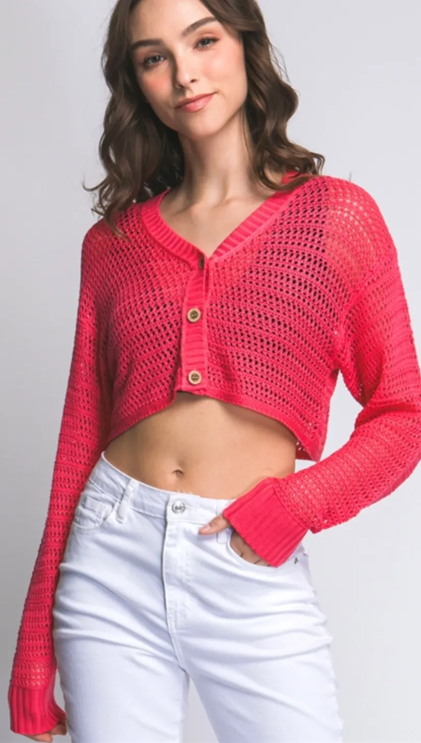 Restock of Knit Crop Button Up (More colors)