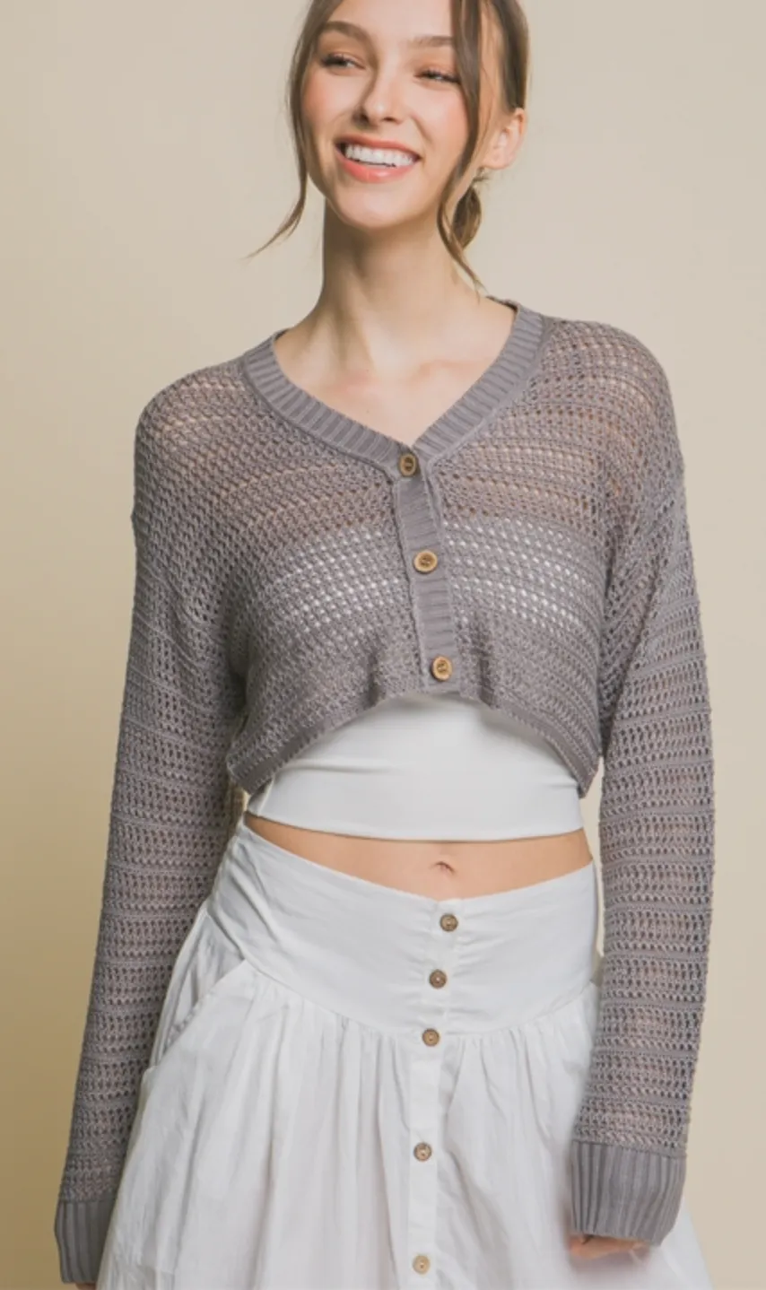 Restock of Knit Crop Button Up (More colors)