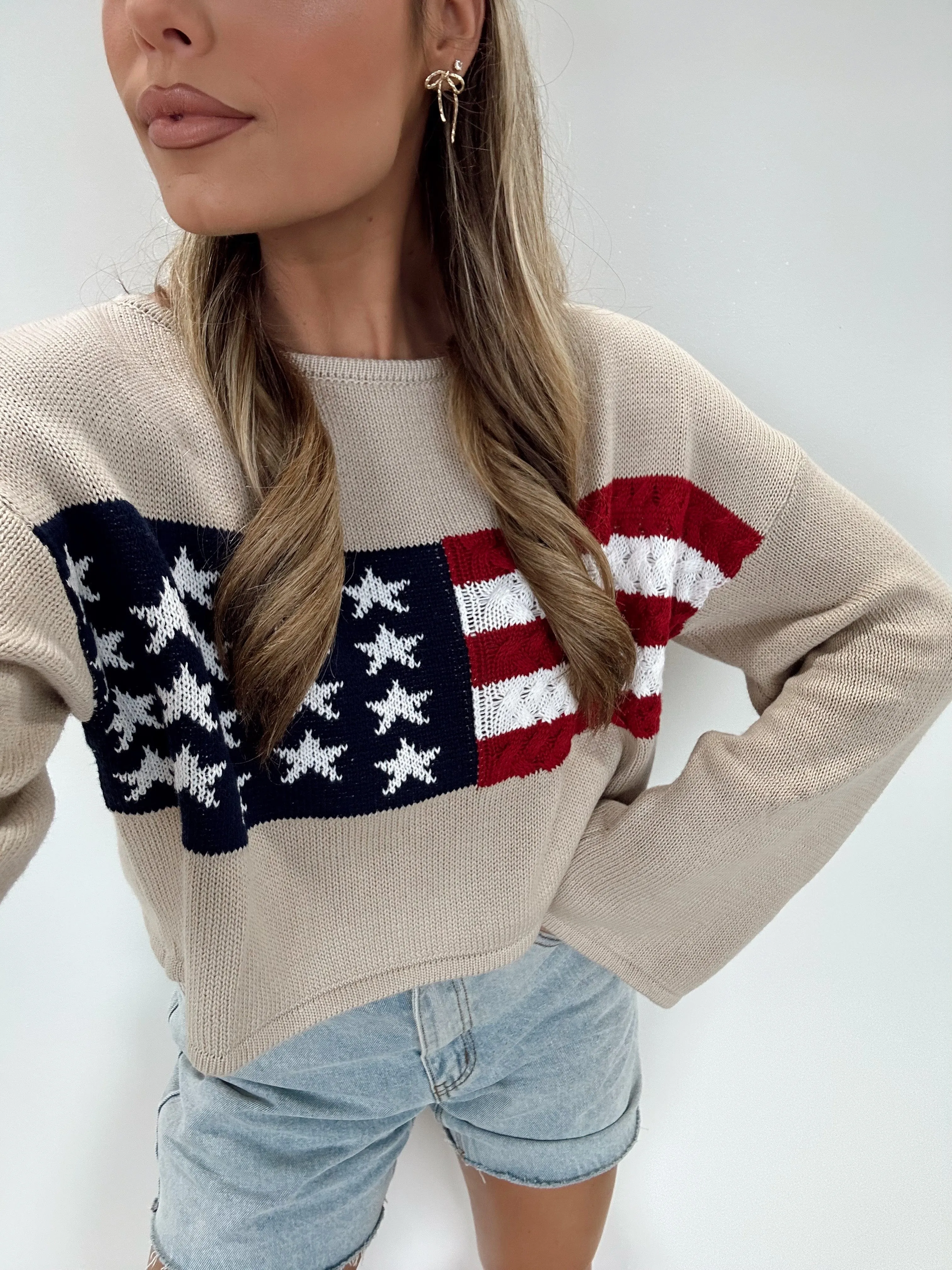 Ribbed Flag Sweater