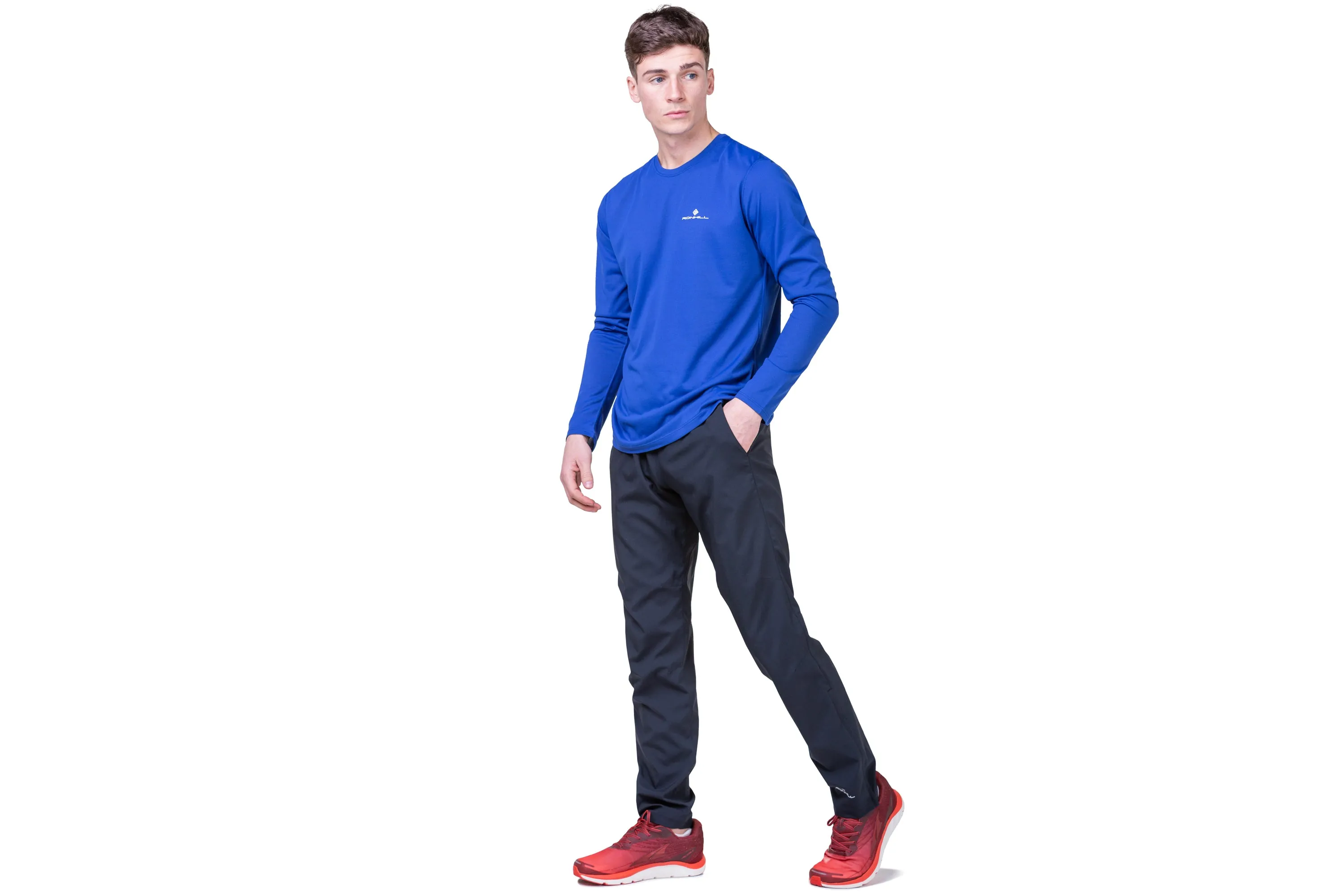 Ronhill Core Long Sleeve Tee (Mens) - Darkcobalt/Brightwhite