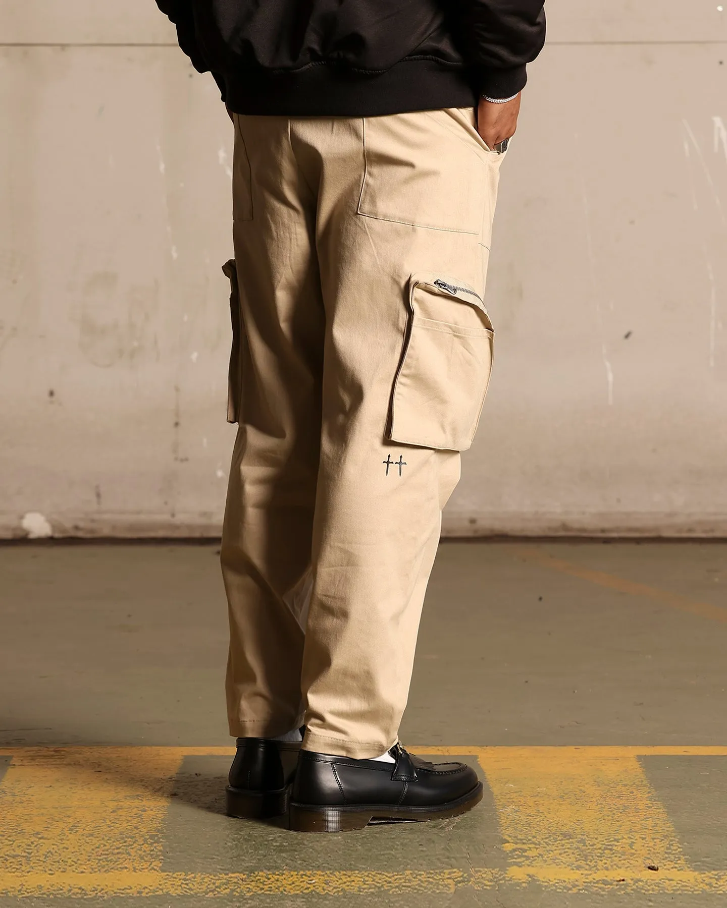 Saint Morta Gallery Zip Cargo Pants Stone