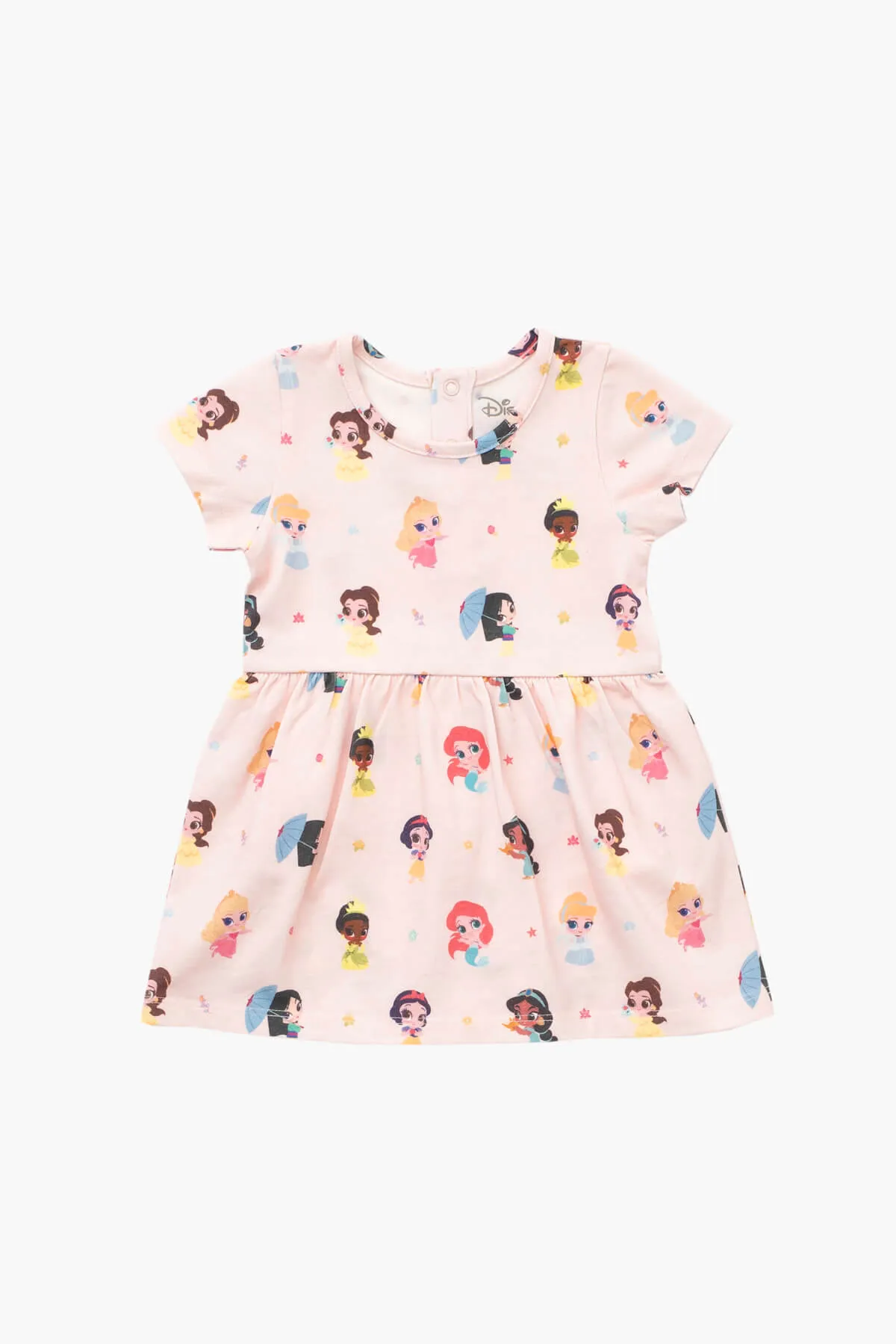 SALE - Short Sleeve Dress Bodysuit_Disney Princess on Light Pink