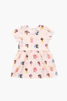 SALE - Short Sleeve Dress Bodysuit_Disney Princess on Light Pink