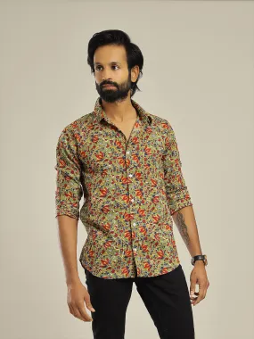 Sanskruti homes Green Buti printed Full sleeves Shirt