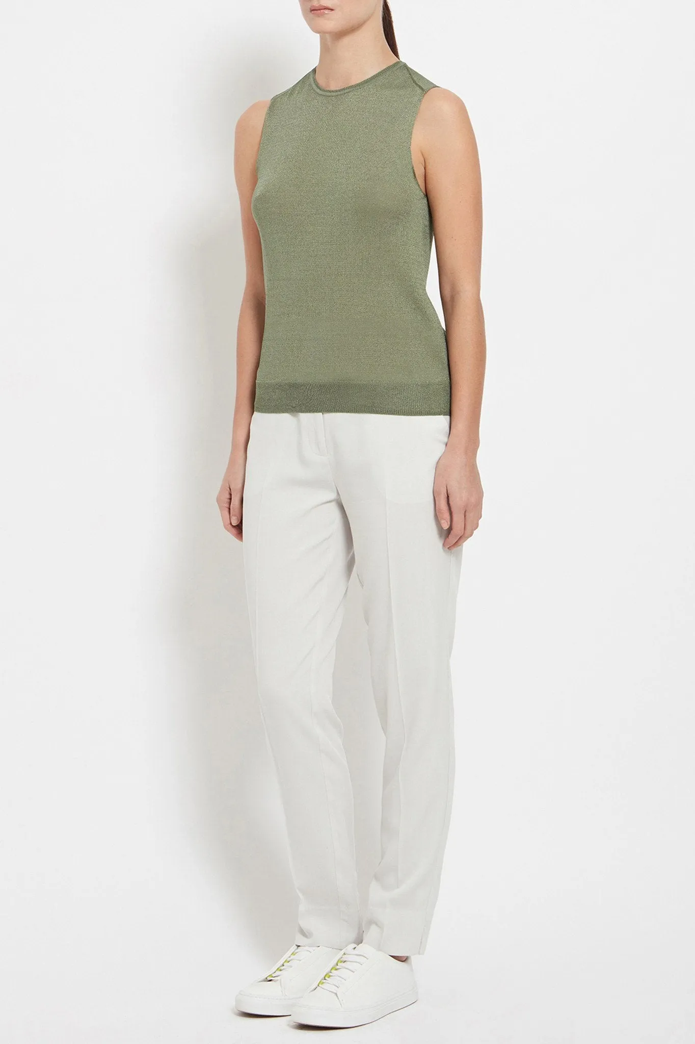 Sasha Tank: Stretch Crepe-Knit Tank