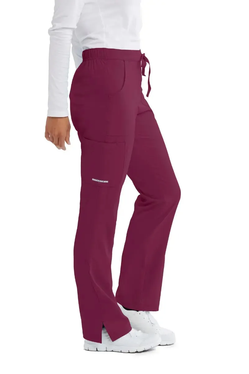 Skechers Women's Reliance Cargo Scrub Pants | Wine