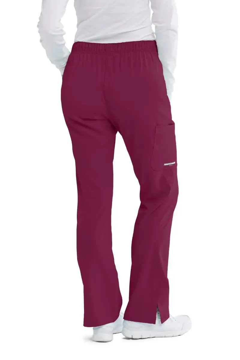 Skechers Women's Reliance Cargo Scrub Pants | Wine