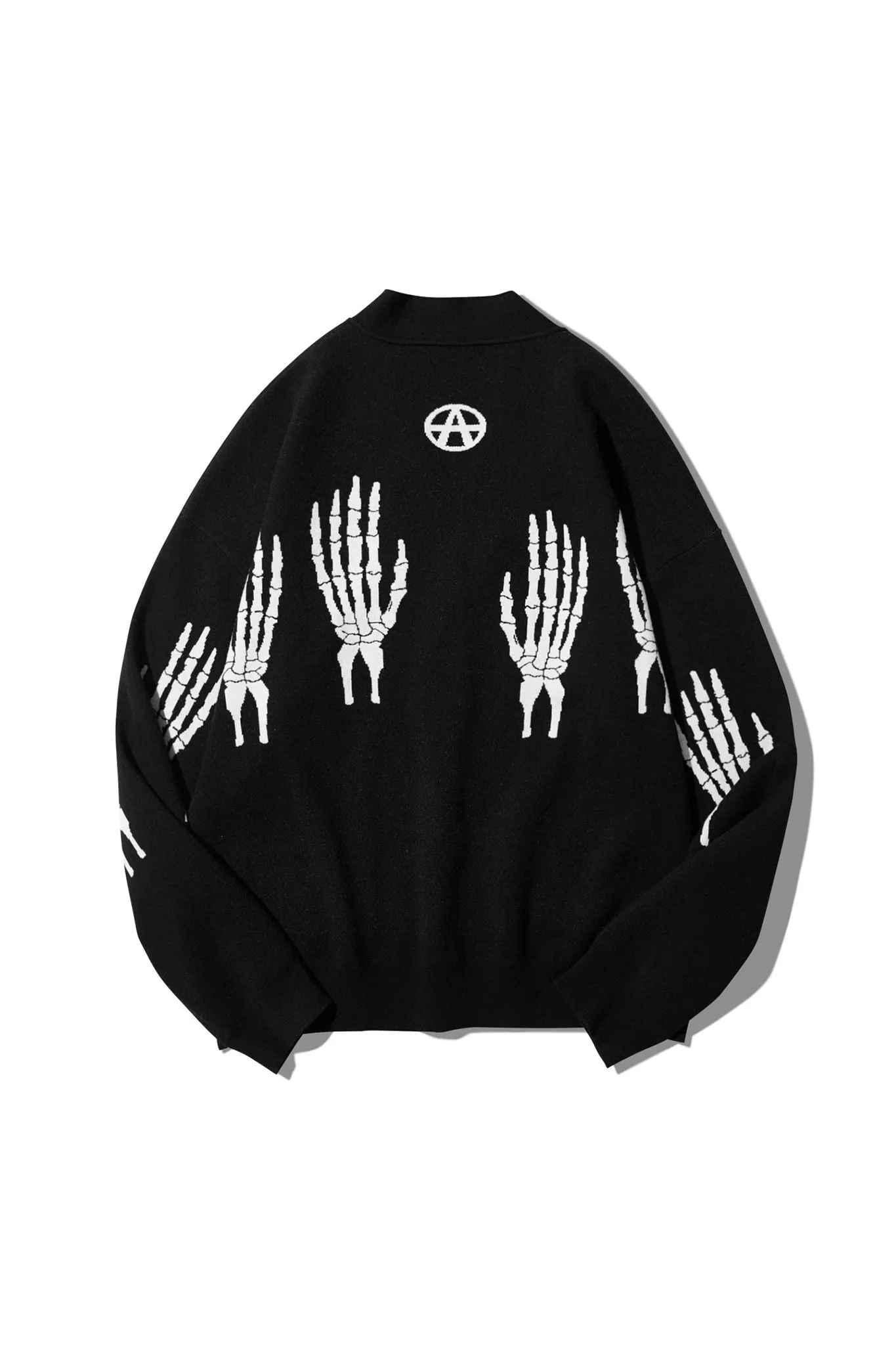 SKELETON HAND CARDIGAN BLACK