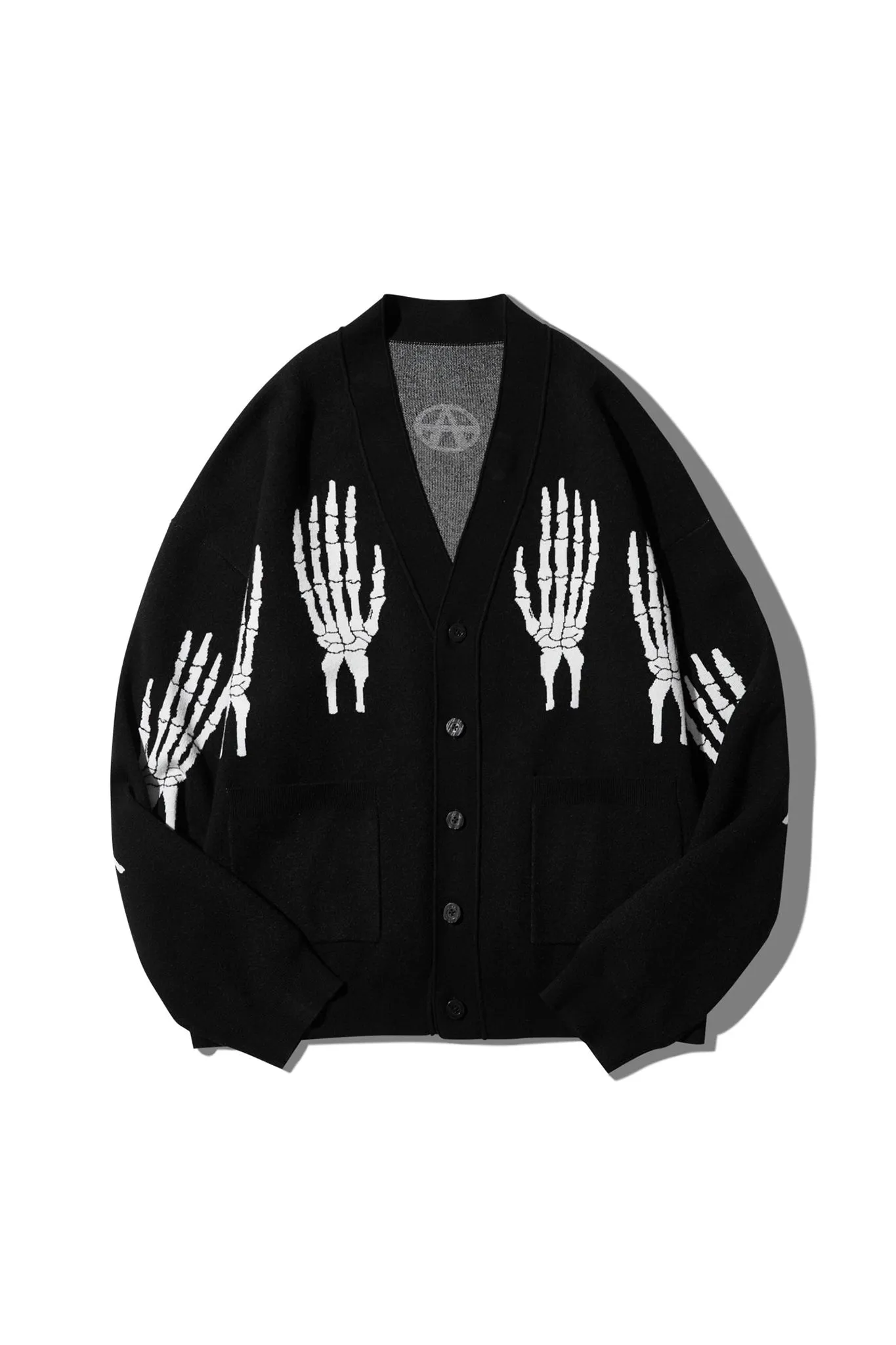 SKELETON HAND CARDIGAN BLACK