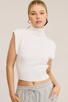 Sleeveless Turtleneck Sweater Top