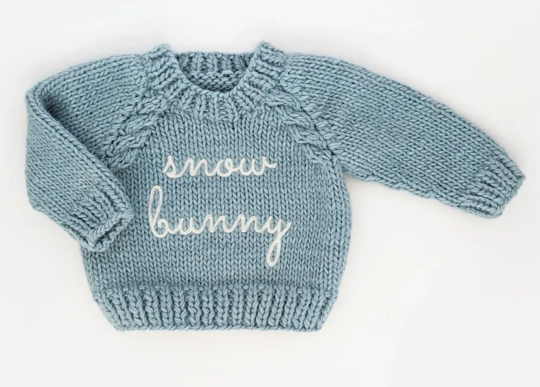 Snow Bunny Surf Blue Crew Neck Sweater