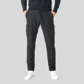 Soft Stretch Cotton Blend Cargo Pants - Black