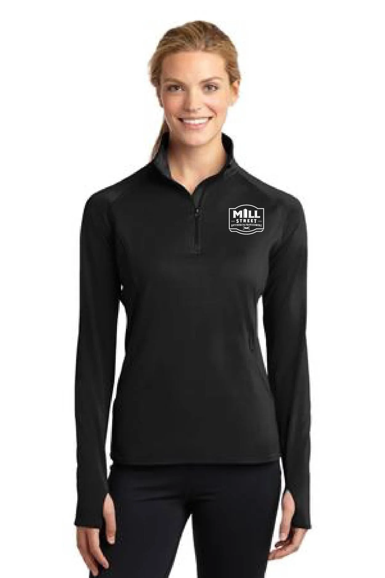 Sport-Tek® Ladies Sport-Wick® Stretch 1/2-Zip Pullover - LST850