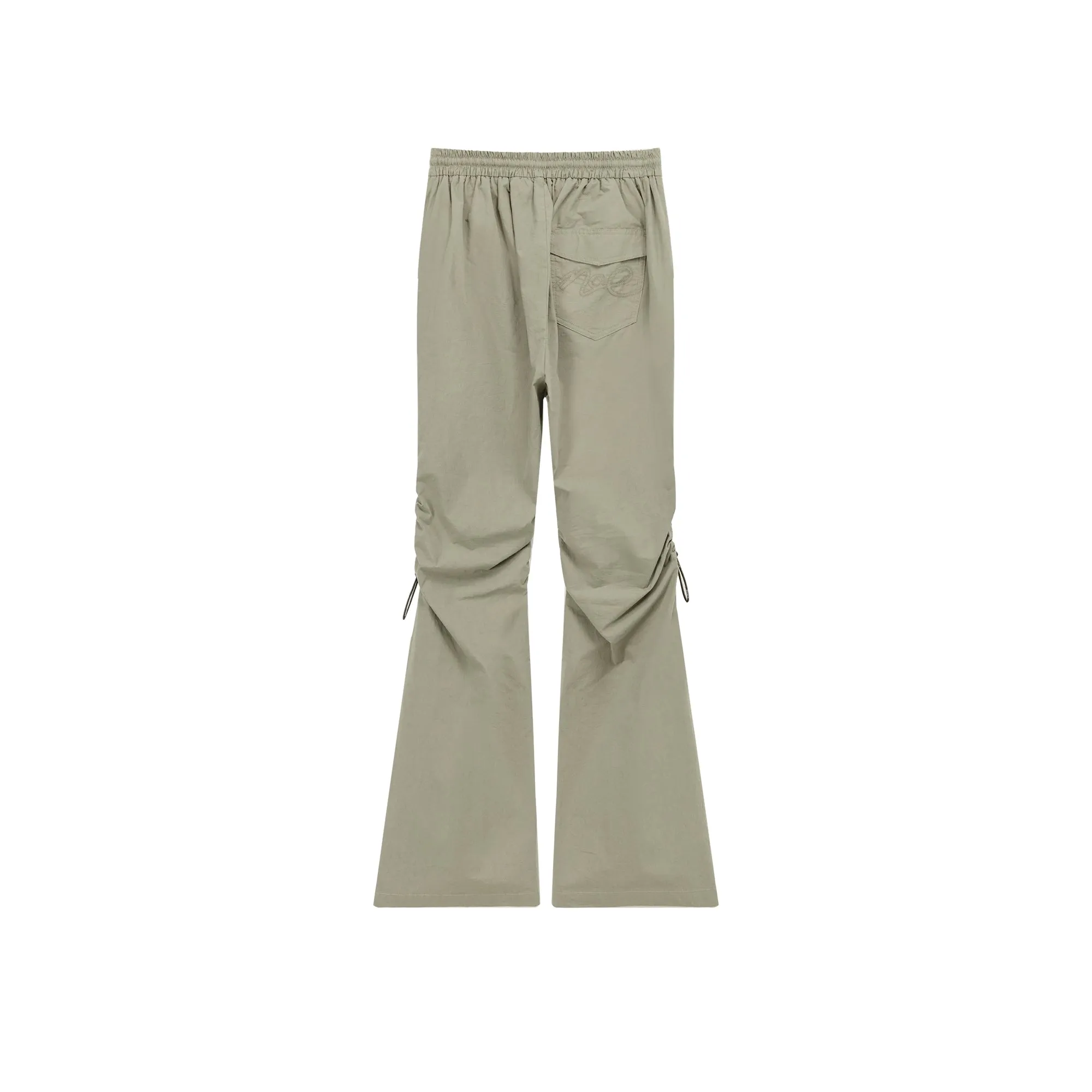 String Shirring Bootcut Cargo Style Pants