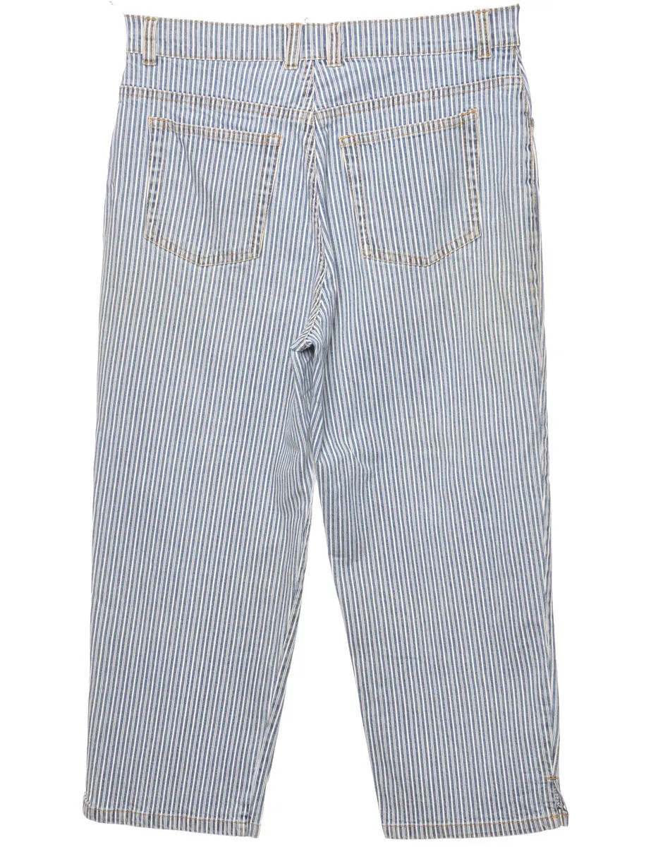 Striped Pattern Cropped Tapered Jeans - W30 L24