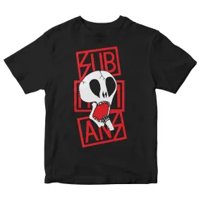 Subhumans - Skull & Red Logo - Black - T-shirt