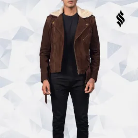 Suede Shearling Leather Jacket