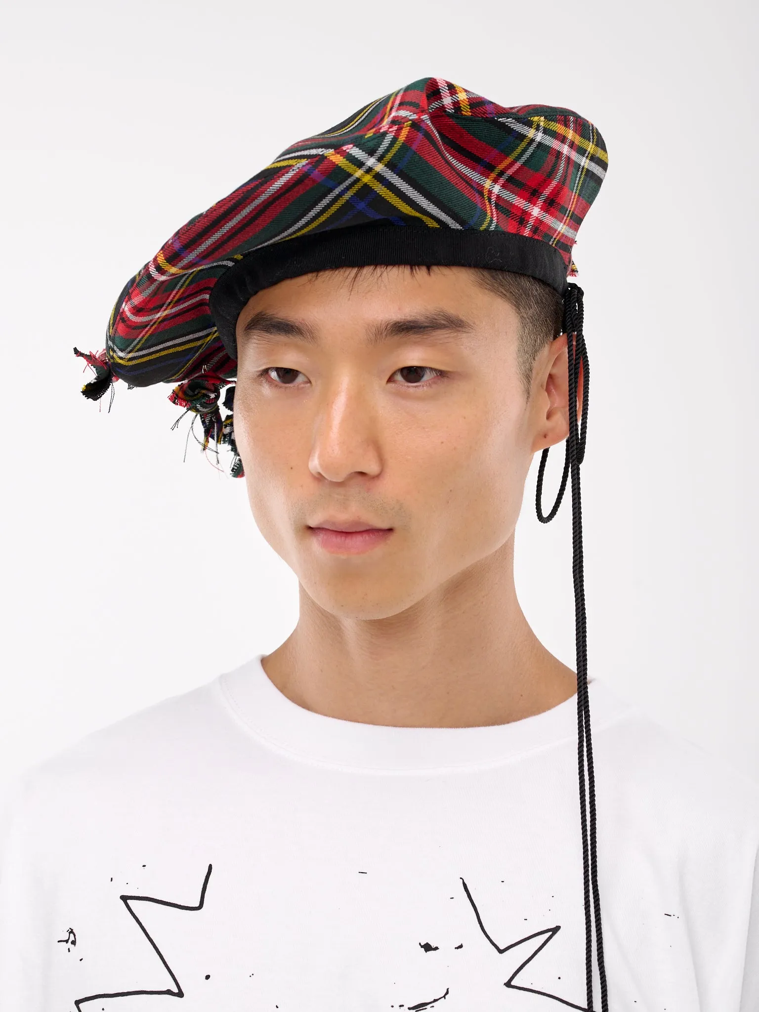 Tartan Beret (KL908-BLACK-TARTAN-STEWART)