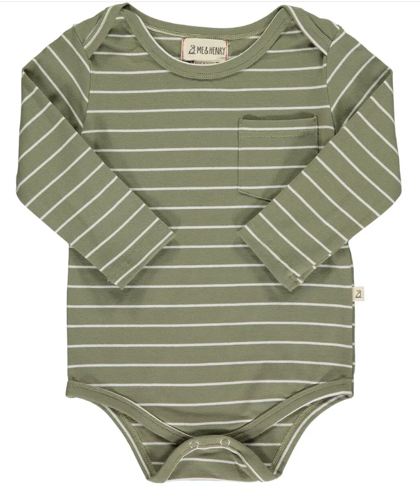 TELLICO Triple Pack Onsies and Tees - Burgundy/Sage/Gold Wide Stripe