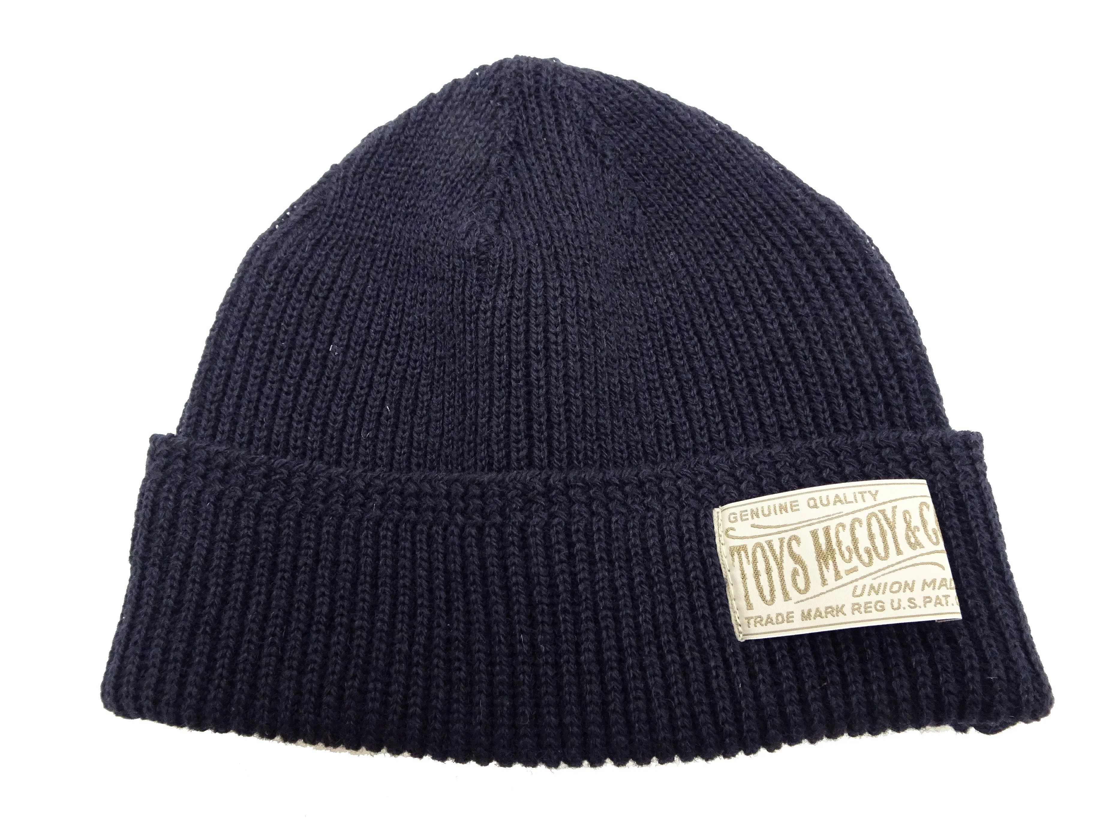 TOYS McCOY Watch Cap Men's Casual Wool Knit Hat With Fold-Up Cuff Inspired By Military Styles from WWII TMA2417 140 Dark-Navy-Blue (deep, rich navy-blue)