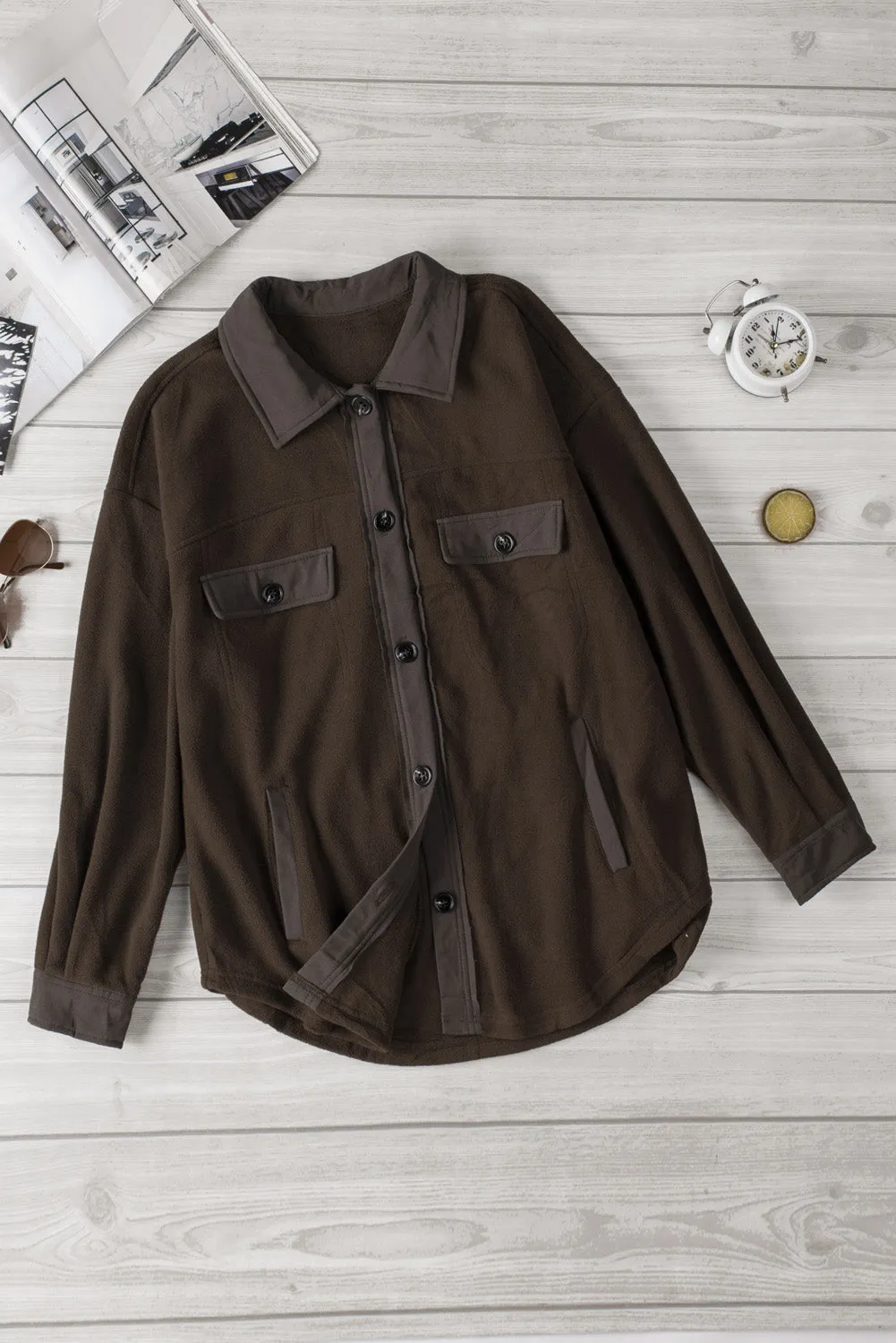 Turn Down Collar Shirt Jacket