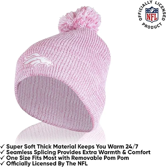 Ultra Game Adults Unisex NFL Official Super Soft Winter Beanie Knit Hat with Extra Warm Touch Screen Gloves|Denver Broncos