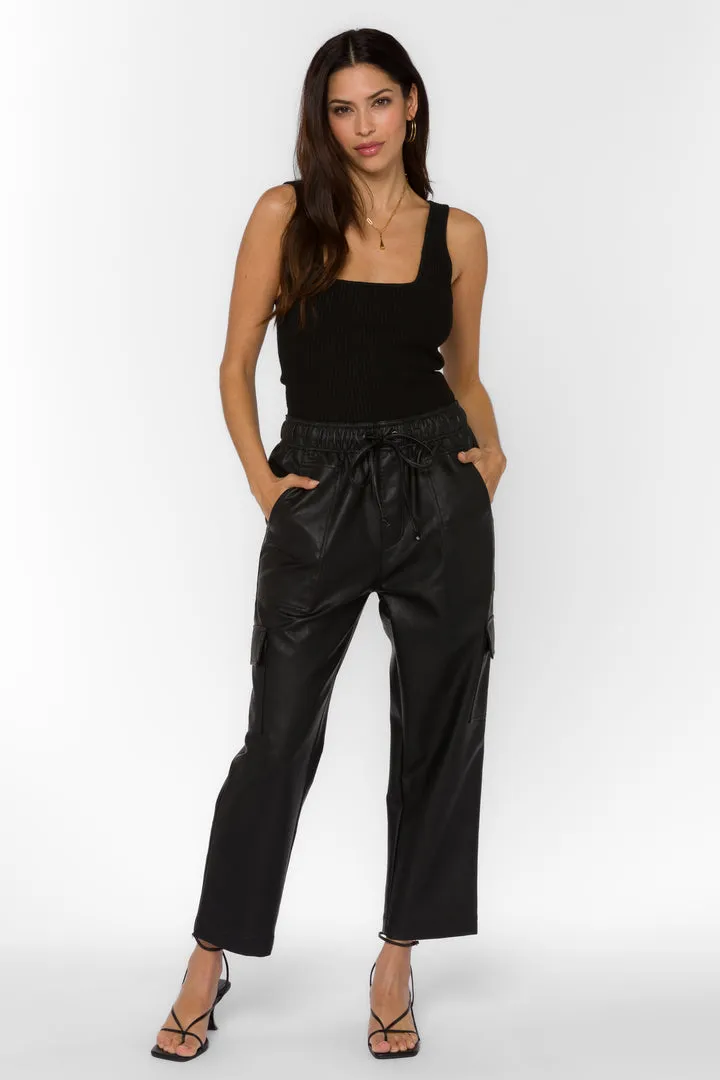 Vegan Leather Cargo Pant