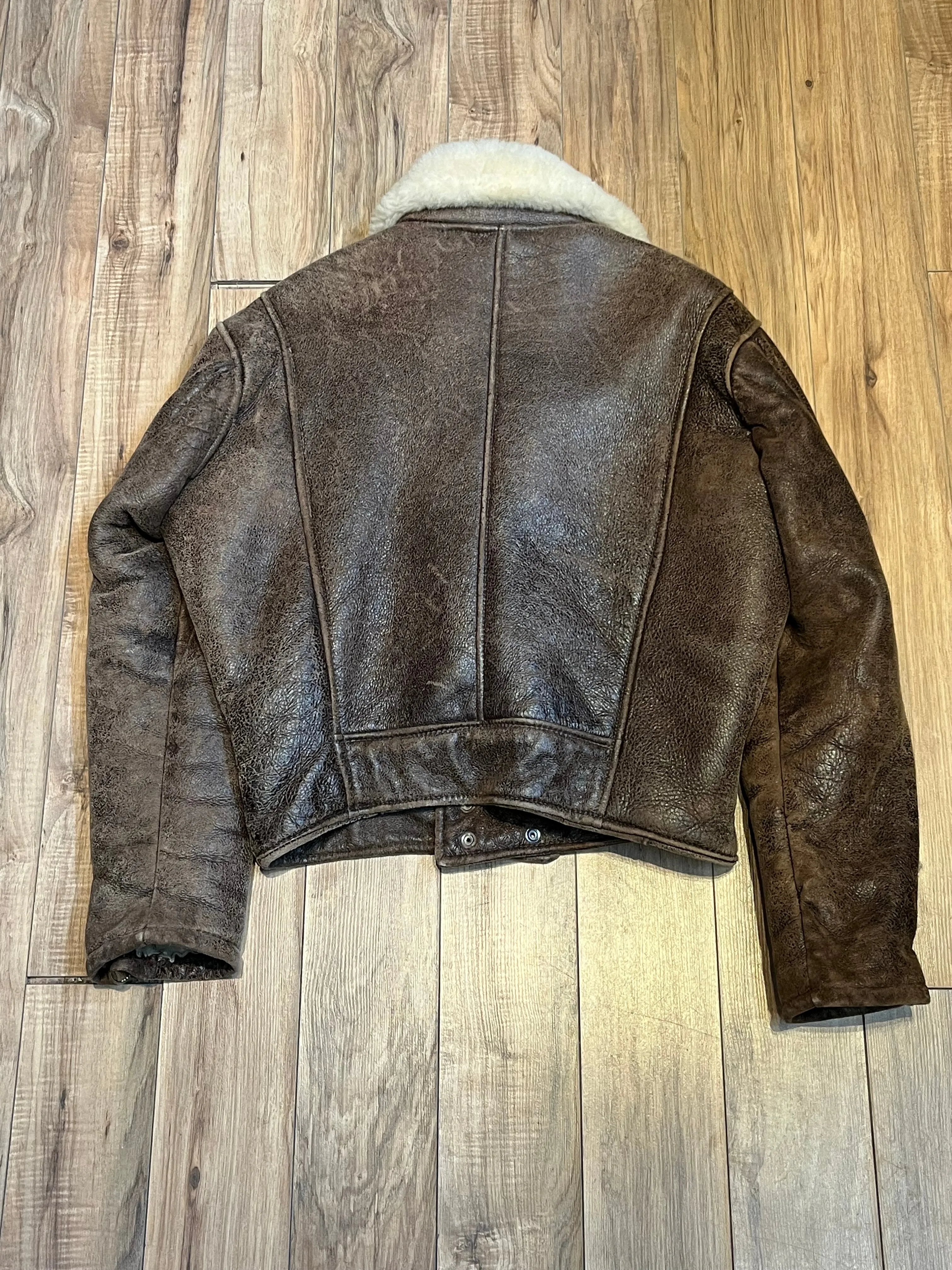 Vintage 1980s Shearling Bomber Jacket, Made in Nova Scotia, Chest 44”