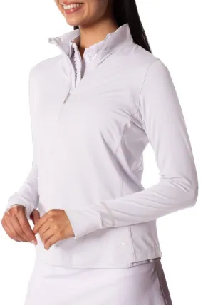 White Fabulous Mock Pullover