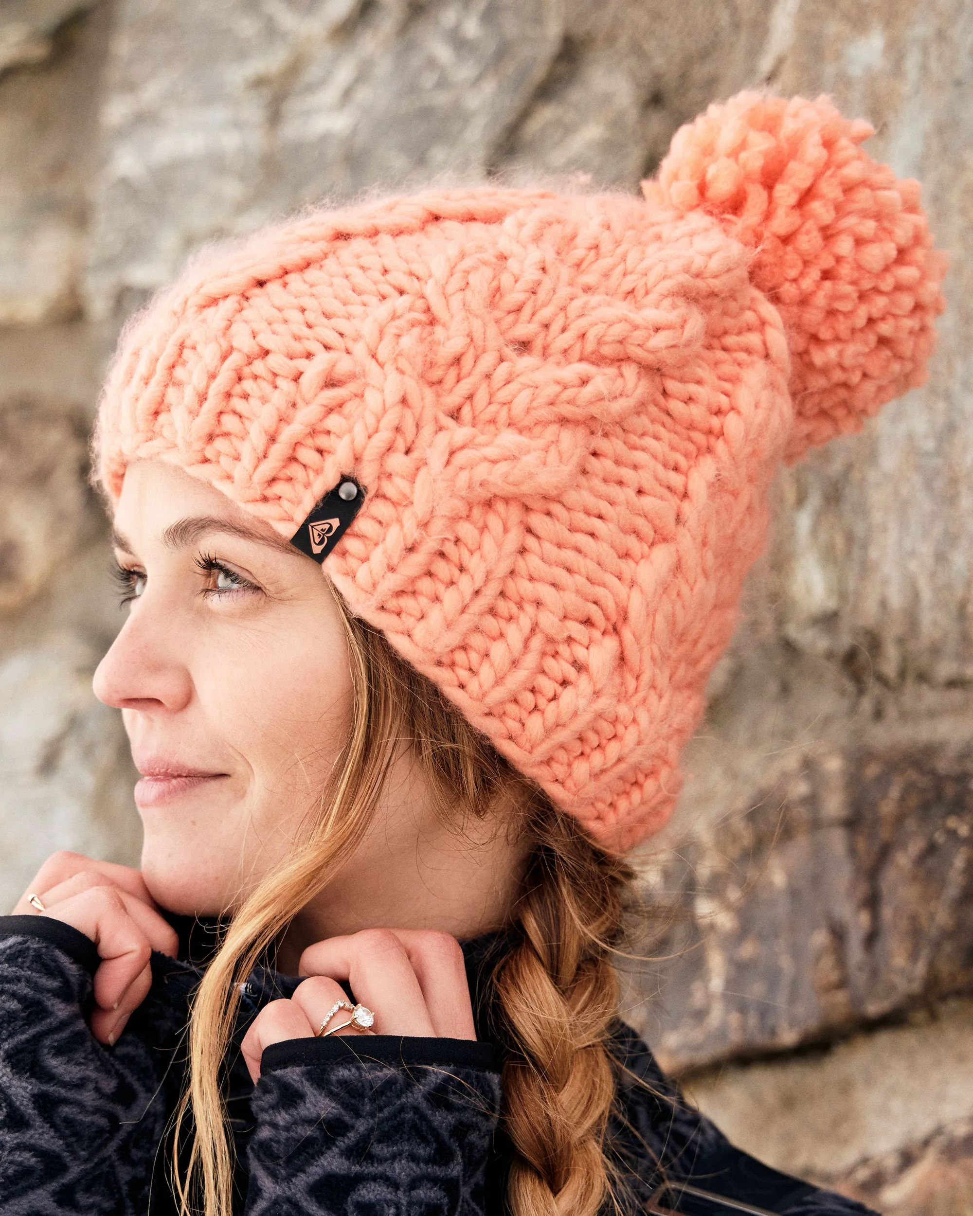 Winter Chunky Beanie - Peach Pink