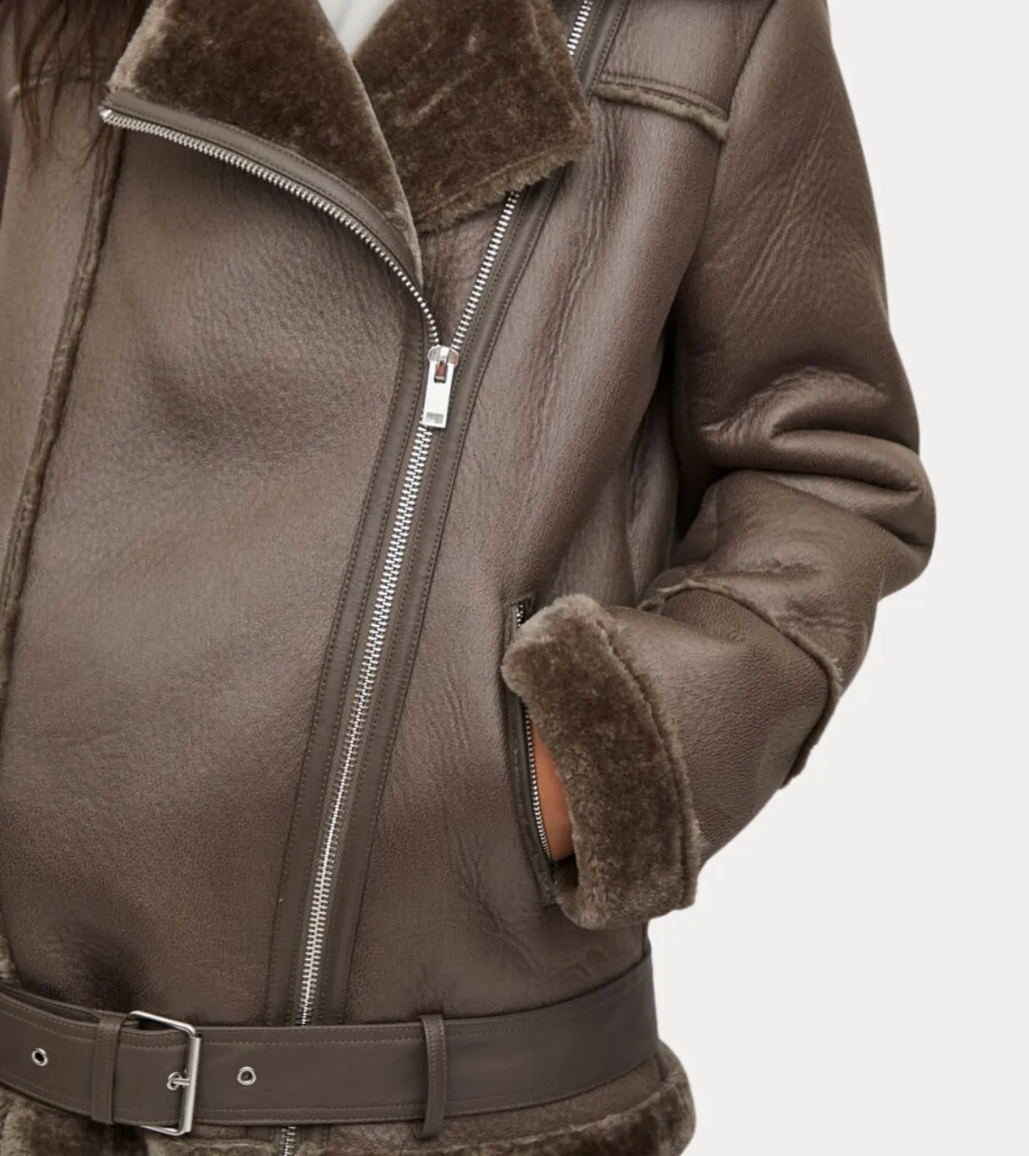 Women's B3 Brown Shearling Leather Jacket