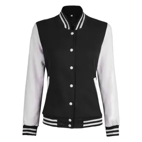 Women's Letterman Highschool White Varsity Jacket