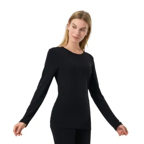 Women's Merino 250g Long Sleeve Crew Thermal Top Black