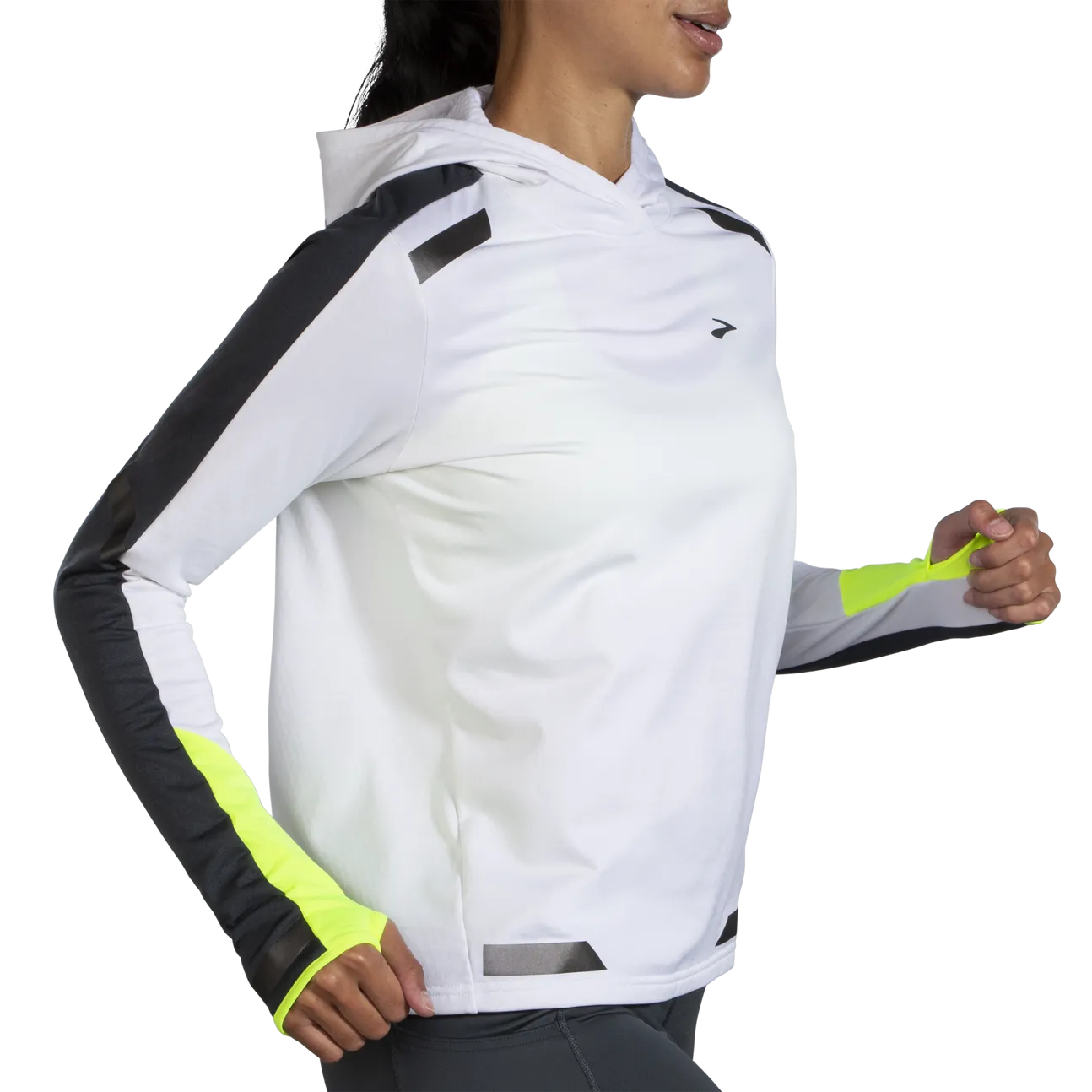 Women's Run Visible Thermal Hoodie (134 - White/Asphalt/Nightlife)