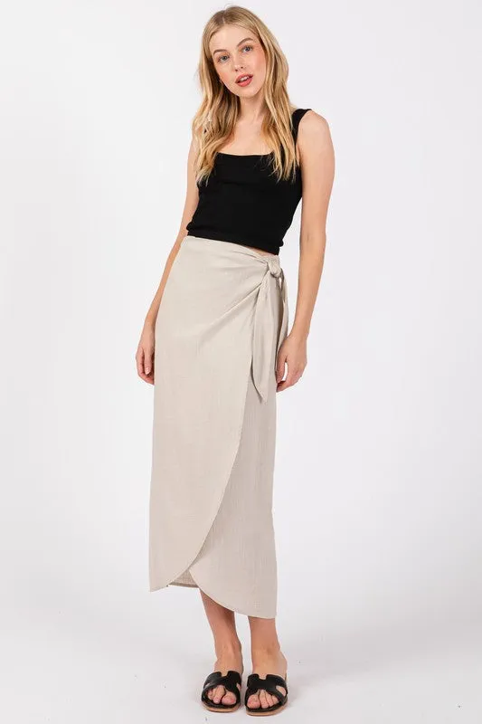 WRAP MIDI SKIRT