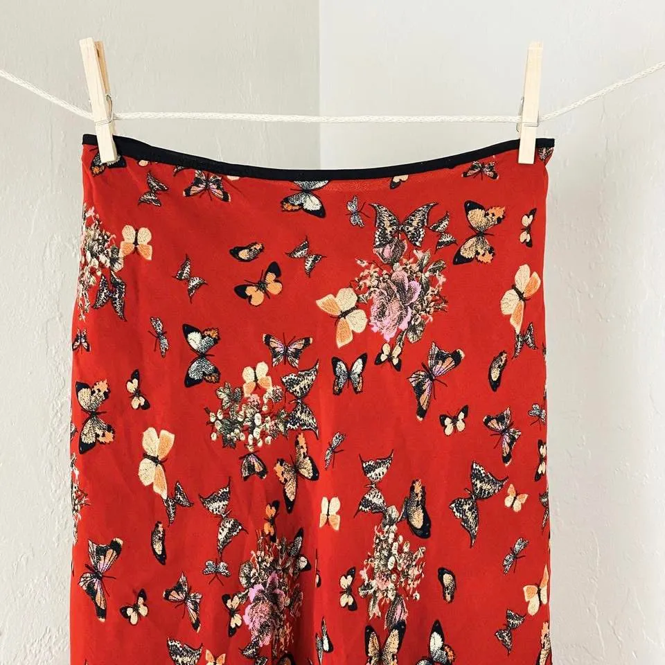 Y2K Butterfly Midi Skirt (Small)