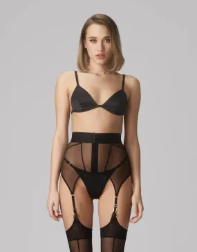 Zest Sheer Suspender Belt Black