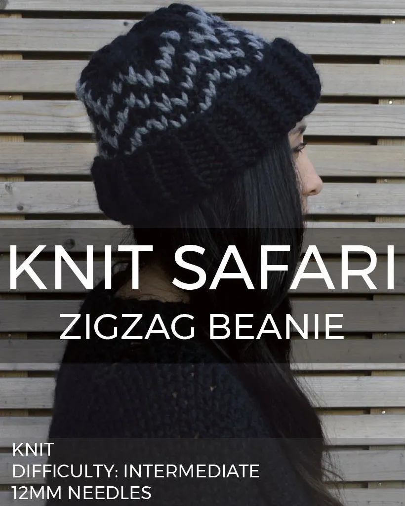 ZigZag Beanie - Downloadable Chunky Knitting Pattern